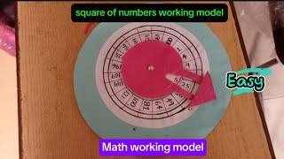 Math Working ModelSquare of numbers working ModelSTEM Math ModelMath Model [upl. by Nanette19]