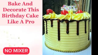 HOW TO BAKE AND DECORATE A BIRTHDAY CAKE FROM AZBAKE AND DECORATE A BIRTHDAY CAKE AT HOME [upl. by Nitnert]