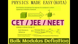 BULK MODULUS SHEAR STRESS YOUNGS MODULUS THERMAL EXPANSION PENDULUM CLOCK FOR JEE AND NEET  5 [upl. by Hooker226]