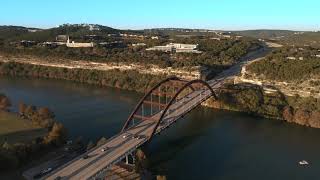 360 Bridge Pennybacker Bridge in Austin Texas  4K Cinematic Mavic Air 2 Drone Images [upl. by Renmus929]