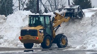 Snow Removal Cat wheel loader [upl. by Bridge]