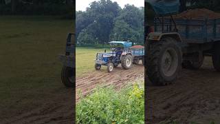 new Swaraj 744 tractor with trolley amazing performance videos [upl. by Schick]