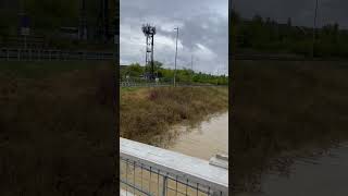 Road completely submerged after flood in Bedford UK [upl. by Aineles]