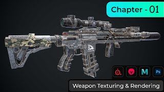 Weapon texturing amp rendering  chapter 17  Maya  Substance Painter  Marmoset Toolbag 4 [upl. by Eelreveb975]