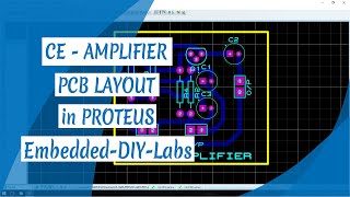 PROTEUS  CE AMPLIFIER CIRCUIT SIMULATION AND PCB LAYOUT DESIGN [upl. by Atiuqat903]