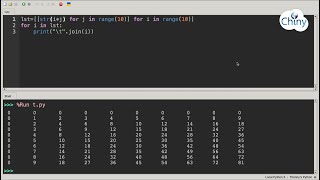 Short video  Table de multiplication avec la compréhension de liste en Python [upl. by Rooney793]