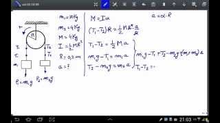 Sistema de masas y polea Dinámica de traslación y rotación [upl. by Madonna559]