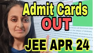 ADMIT CARDS OUT  JEE APRIL 2024  IMPORTANT GUIDELINES  LINK IN DESCRIPTION jee2024 jee [upl. by Corson]