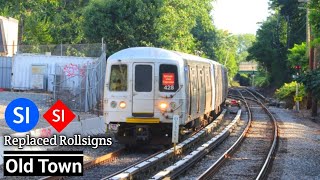 Staten Island Railway Local and Express train Action Old Town  replaced rollsigns [upl. by Annekcm]