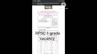 RPSC 1 grade new vacancy 2024। RPSC PGT teacher vacancy 2024। RPSC। rpscrpsc1stgrade [upl. by Dnamra957]