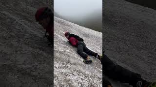 Practicing how to Self Arrest on a glacier [upl. by Akenit]