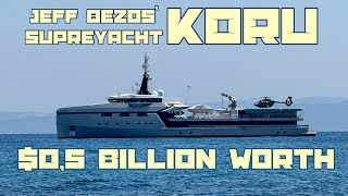 EXCLUSIVE FOOTAGE OF JEFF BEZOS’ 500M SUPERYACHT KORU İN GREECE 230624 [upl. by Armond79]