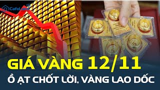 Giá vàng hôm nay 1211 Ồ ạt chốt lời vàng LAO DỐC  CafeLand [upl. by Aissatsana899]