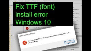 TrueType font install error FIX Windows [upl. by Aleibarg]