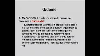 9  Oedeme Congestion Hémorragie Thrombose Embolie et Choc [upl. by Ahtibat]