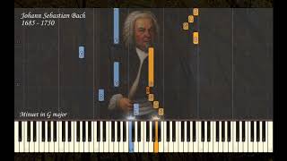 JS Bach  Minuet in G Major  Piano Synthesia Tutorial  Library of Music [upl. by Womack]