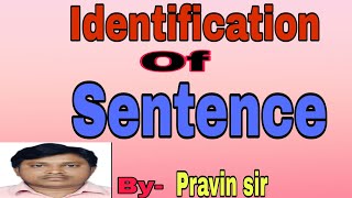 Identification of Sentence [upl. by Delamare468]