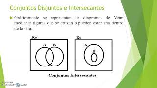 V11 CONJUNTOS INTERSECANTES Y DISJUNTOS [upl. by Cuttie486]