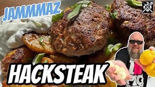 Jammmaz Hacksteak a la Griechenland mit Zitronenkartoffeln  030 BBQ [upl. by Nnaharas]