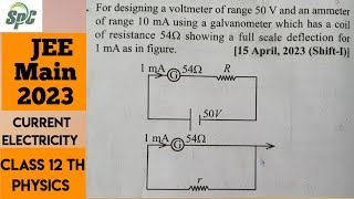 For designing a voltmeter of range 50 V and an ammeter of range 10 mA using a galvanometer which h [upl. by Mongeau]