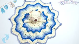 🐻⭐ MANTITA DE APEGO OSITO A CROCHET  TUTORIAL PASO A PASO  SEGUNDA PARTE ⭐🐻 [upl. by Beasley]