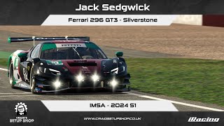 iRacing  24S1  Ferrari 296 GT3  IMSA  Silverstone  Jak [upl. by Aihtak951]