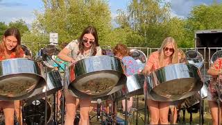 Nutcracker Russian Dance  by the Petoskey High School Steel Drum Band Bellaire Michigan July 2023 [upl. by Bohon]