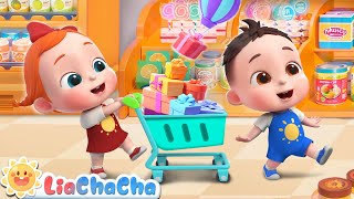 Shopping at the Supermarket  Kids Songs amp Nursery Rhymes  LiaChaCha [upl. by Loleta]