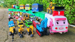 Mobil Truk Tronton Panjang Bongkar Mobil Mobilan Truk Pemadam Excavator Loader Mobil Monster [upl. by Aicnilav697]