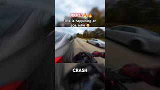 LaneSplitting Biker Clipped By BMW At 104 MPH Pulls Off Miracle Save short bikecrashing [upl. by Repohtsirhc]