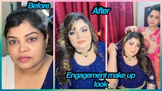 Engagement make up look before and after transformation 💄🌹❤️￼ [upl. by Spoor151]