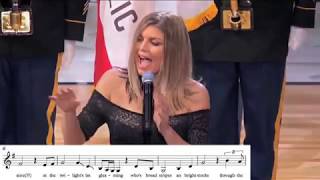 Fergie Sings The StarSpangled Banner With Transcription [upl. by Arua]