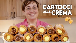 CARTOCCI  CANNOLI ALLA CREMA E ALLA CREMA DI CIOCCOLATO Ricetta Facile  Fatto in Casa da Benedetta [upl. by Nnyletak]