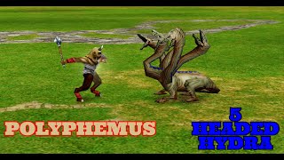 Age of Mythology 5 Headed hydra vs Polyphemuswithout special attack [upl. by Aikam526]