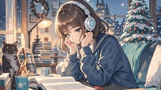 🎄Lofi Cat Beats Radio  Cozy Christmas Vibes 🎁 Chill Relax Study Sleep amp Aesthetic Background [upl. by Anjela]