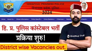 HP Police Constable Bharti 2024  District wise Vacancies out 💥 [upl. by Mackenzie936]