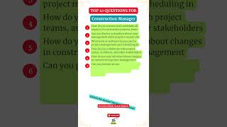 Job Interview Question amp Answer for Construction Project Manager [upl. by Ahsayn]