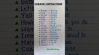 Do you know common contractions 👩🏻‍🏫💯 education grammartips english [upl. by Kelli]