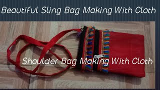 DIY Easy Cross Body Bag Sling Bag Making At Home craft diy bages wallhanging [upl. by Edorej77]