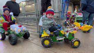 Childrens illuminated Tractor Run at Welshpool Powys4K [upl. by Jeffries]