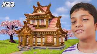 We made a cute JAPANESE STYLE HOUSE in Minecraft  Duo Survival 23 [upl. by Attirehs]