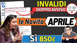 🔴 INVALIDI PARZIALI e TOTALI 8 NOVITÀ APRILE 2024 ➡ IMPORTI INCREMENTI PENSIONE BONUS 850€ INPS [upl. by Clark]