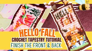 Fall Crochet Tapestry Border  How to Hang a Tapestry amp a Trick to Hide the Back Color Jumps Part 4 [upl. by Mahon941]