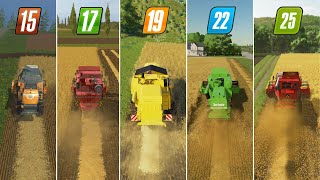 Farming Simulator Evolution Harvesting FS13 vs FS15 vs FS17 vs FS19 vs FS22 vs FS25 [upl. by Gurevich]