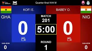 201 K44 QF Men 70kg Emmanuel KOFI TURKSON Oumar BABEY ASKA GAOH  African Qualification Tournament [upl. by Ytitsahc]