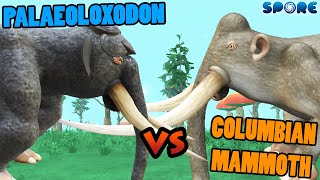 Palaeoloxodon vs Columbian Mammoth  Prehistoric Beast Battle S3E7  SPORE [upl. by Stephan165]