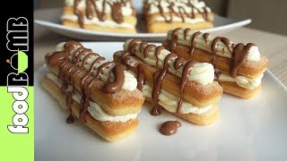 73 Eclairs met Lange Vingers maken voor Kerst of Oudjaarsavond  Foodbomb [upl. by Willdon52]