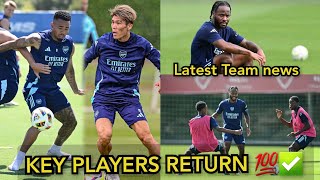 BREAKING ✅️ Gabriel Jesus Tomiyasu ampRaheem Sterling Arsenal Training Today Merino Return Date [upl. by Marj306]