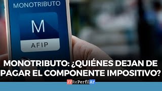 Monotributo ¿quiénes dejan de pagar el componente impositivo [upl. by Sucramat]