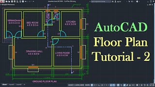 AutoCAD Floor Plan Tutorial for Beginners  2 [upl. by Goodson]